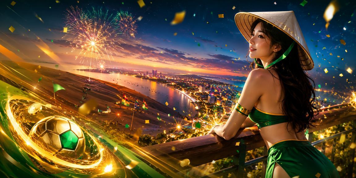 Phụ nữ đội nón lá tại Mũi Né tham gia trò chơi trực tuyến bên bờ biển